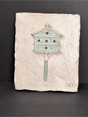 Hen Feathers Cast Resin 3-D Bird House Plaque Wall Decor Cottagecore No 3 ONLY